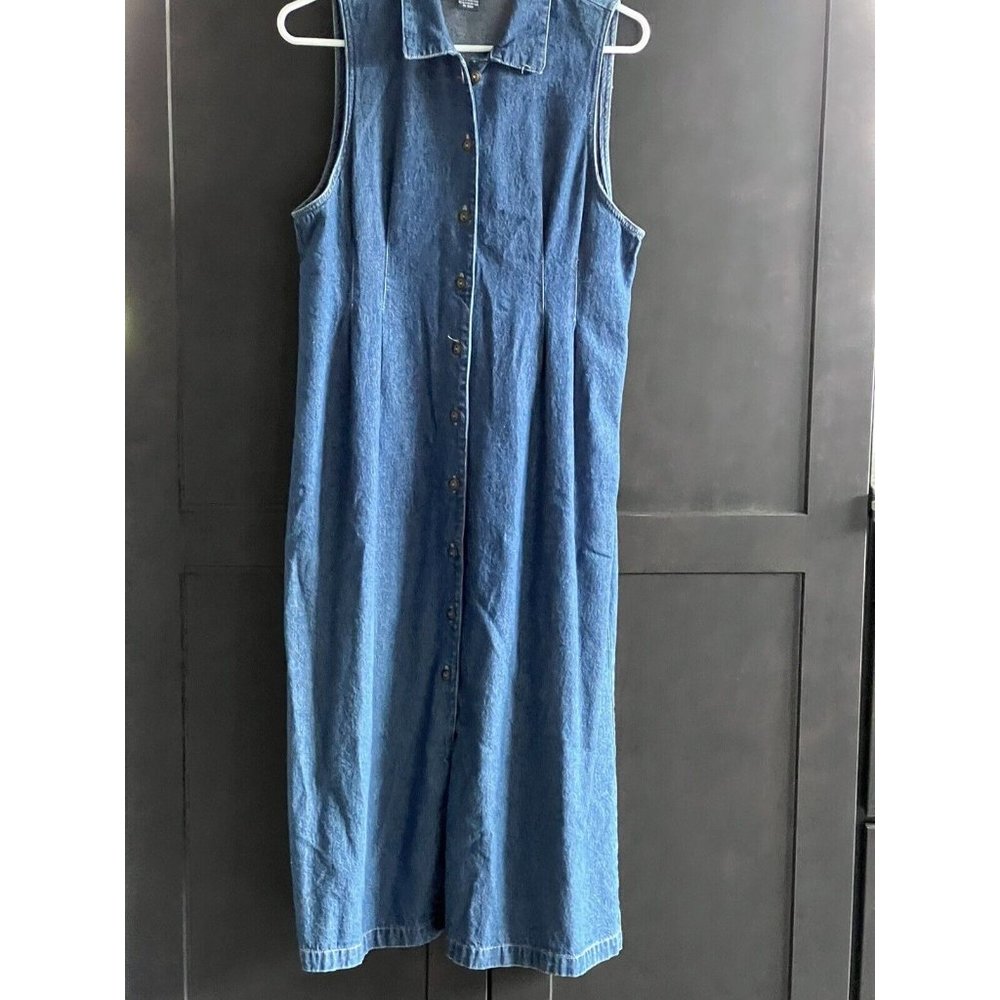 Original TY Wear Denim Jumper Dress Women's Blue Sleeveless Cotton Size 10P
